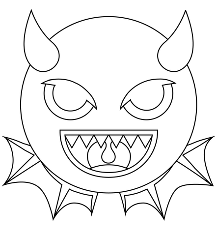 Angry Face With Horns Coloring Page